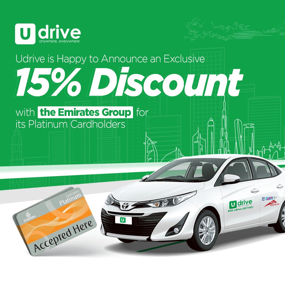 If you're a Platinum Cardholder then book your Udrive now!

#Udrive #CarSharing #Dubai #AbuDhabi #Sharjah #Ajman #UAE #MiddleEast #BestRates