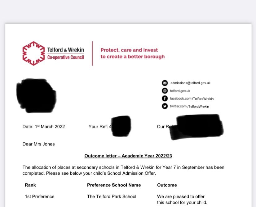 We were blown away when we came for our tour, and had everything crossed since we put the application in. <a href="/telfordprksch/">Telford Park School</a> we are super excited that our boy is continuing his educational journey with you, roll on September!