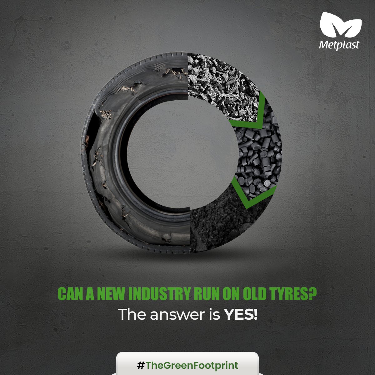 MetplastTrading's tweet photo. We turn end-of-life tires into various Tire Derived Aggregate (TDA) products like cut-tires, Tyre Derived Fuel, granules, #RubberMulch, rubber powder, etc. 
For more information, visit: https://t.co/vDSs6zj1ML

#Metplast #ReduceReuseRecycle #TheGreenFootprint #TyreRecycling https://t.co/oDAG1mMmeG