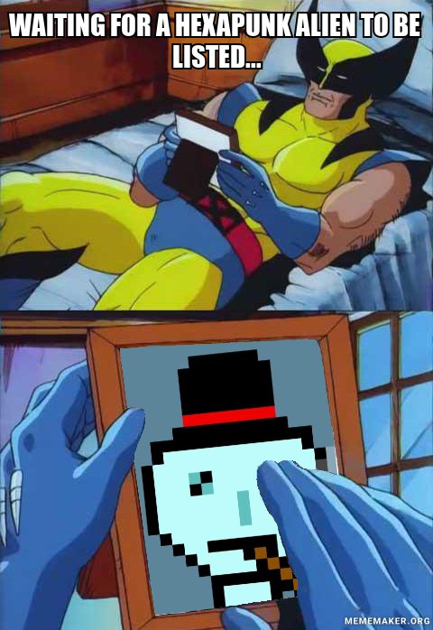 1000_pardons's tweet photo. We all want one, but theres only 6 ๐
#hexapunk #hexapunks #nftmemes #nftcommunity #rarenft #alien https://t.co/lTaBKquI9i