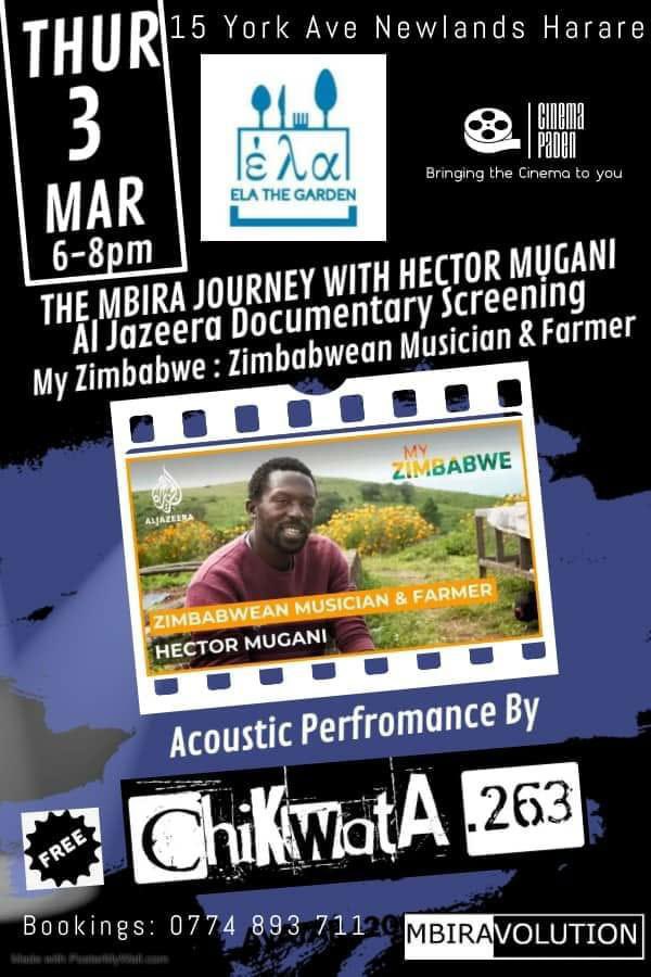 Chikwata263's tweet photo. Acoustic set this Thursday plus screening of Al Jazeera’s My Zimbabwe episode about our very own @hecticmbira 🤘🤘🤘 https://t.co/QjPqE9gQse