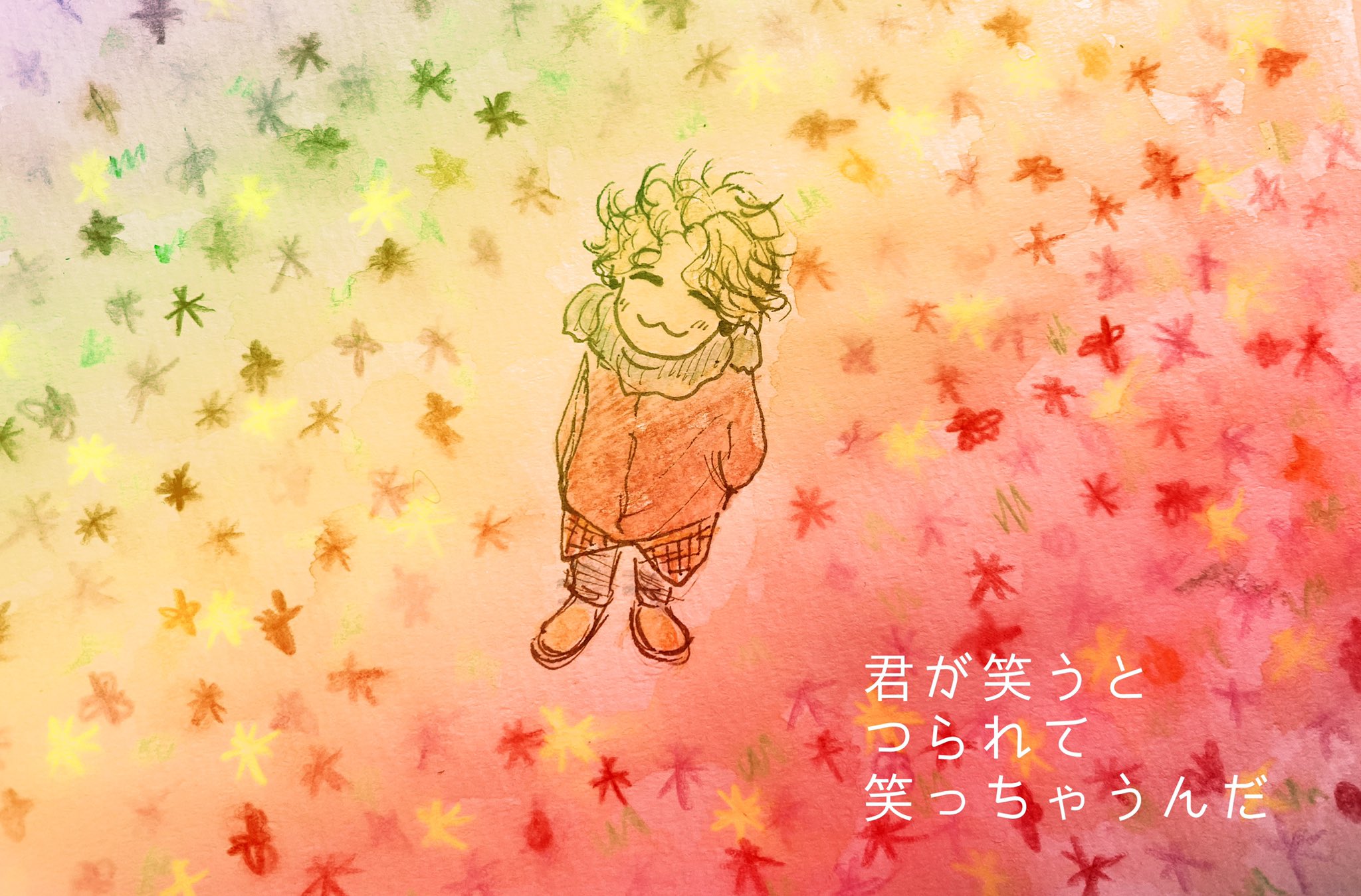 Tomocheeee I R 絵描きびと 休憩中のお絵かき つられちゃうよね 笑う つられる イラスト 休憩中お絵かき 絵描きびと 水彩色鉛筆 花が咲く T Co Gas3nz9nan Twitter