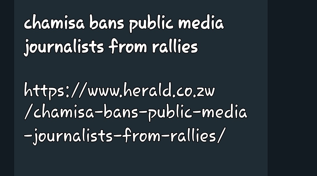 TembaMliswa's tweet photo. @nelsonchamisa is correct in banning state media. State owned media never covers anybody.They only cover ZANU PF. All they do at opposition rallies is spin what has been said&amp; paint someone in a bad light. So there is no need for them unless they are present for for free lunch. https://t.co/JMVAPyqt9x