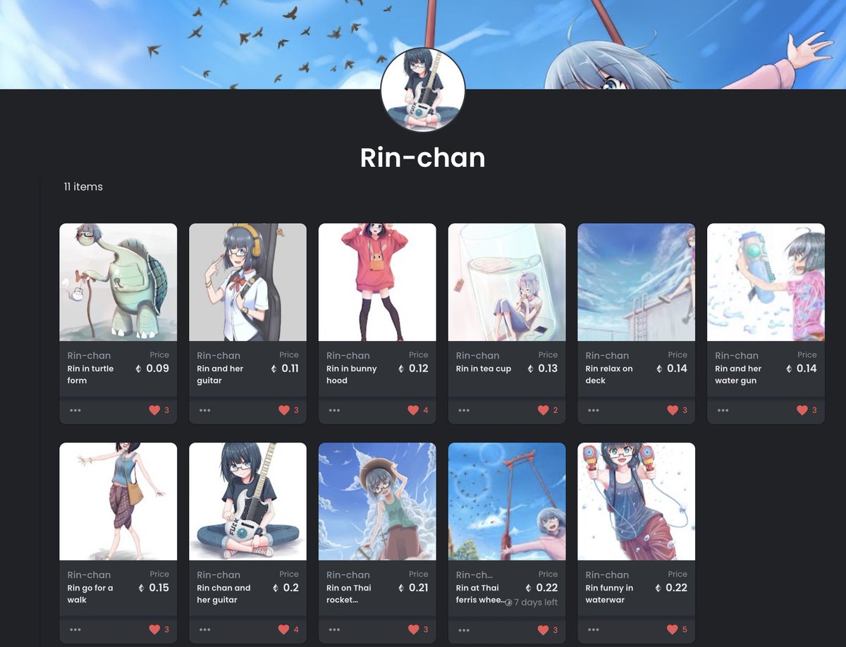 My doodle artwork Original Character “Rin-chan” sell on Opensea

I hope you love her _:(´ཀ`」 ∠):

opensea.io/collection/rin…

#NFT #AnimeNFT #NFTanime #OpenSeaNFT #OpenSea #nft