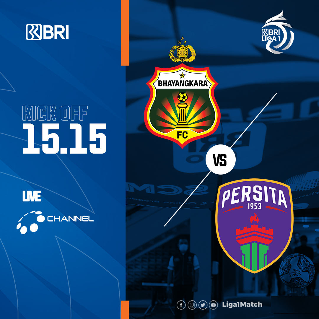 Bhayangkara FC vs Persita pada pekan ke 28 Liga 1. (Twitter /
@Liga1Match)