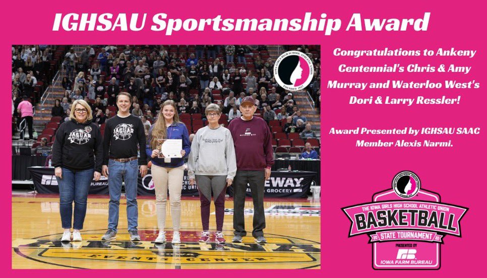 Stalbertsprtfan's tweet photo. Presentations today at the Iowa State Girls Basketball Tournament are from our very own IGHSAU SAAC Member, Alexis Narmi!
Alexis walked out the door this morning at 6am, and will be back in town tonight at midnight after making presentations at games today. #SWIowaPride #IowaGirl https://t.co/OOHuCcHttp