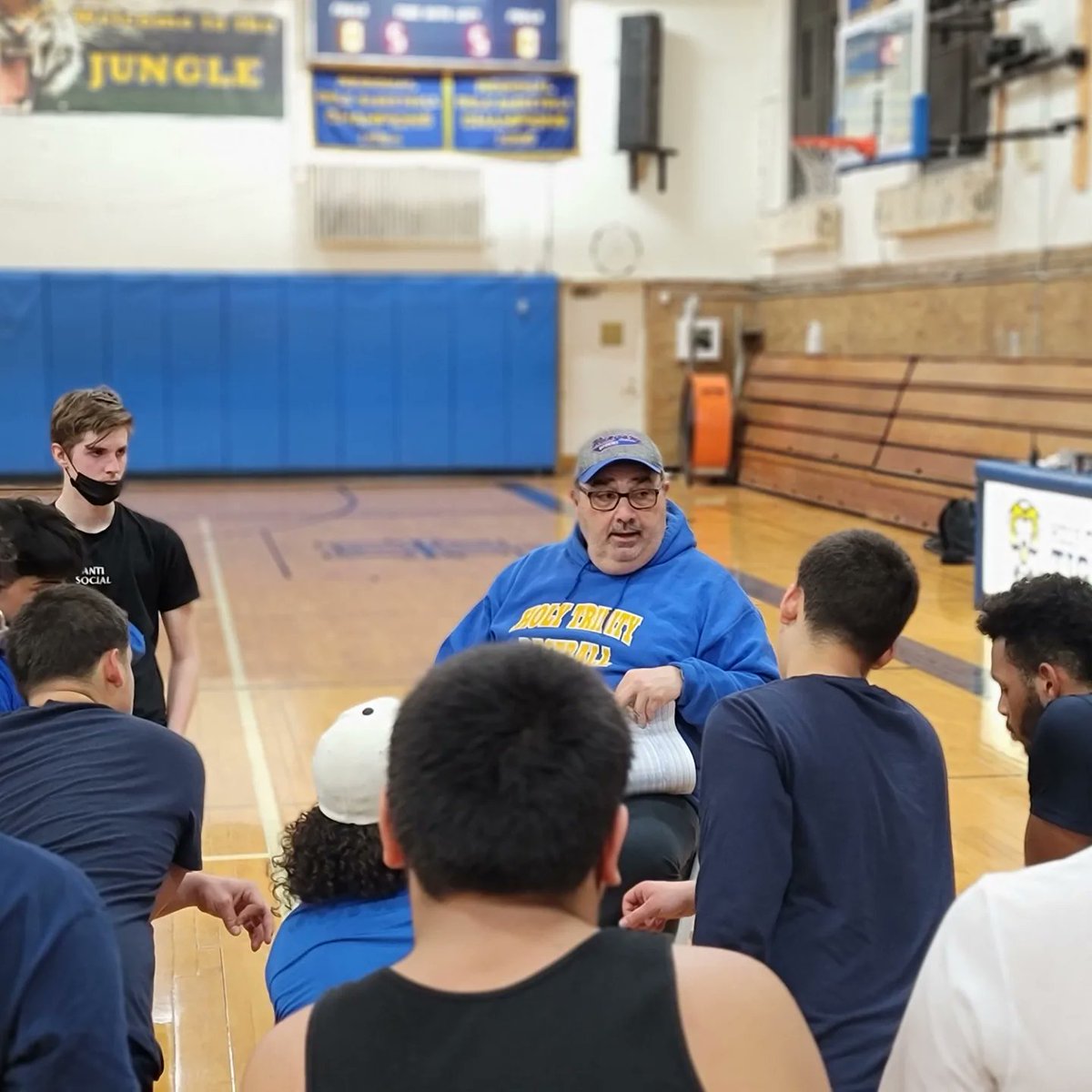 Baseball season is underway. Coach Joe Glorioso gives the boys baseball players a pep talk before practice begins. Are you excited for baseball? #baseball #springtraining #weareHT #htexcellence #StudentAthletes