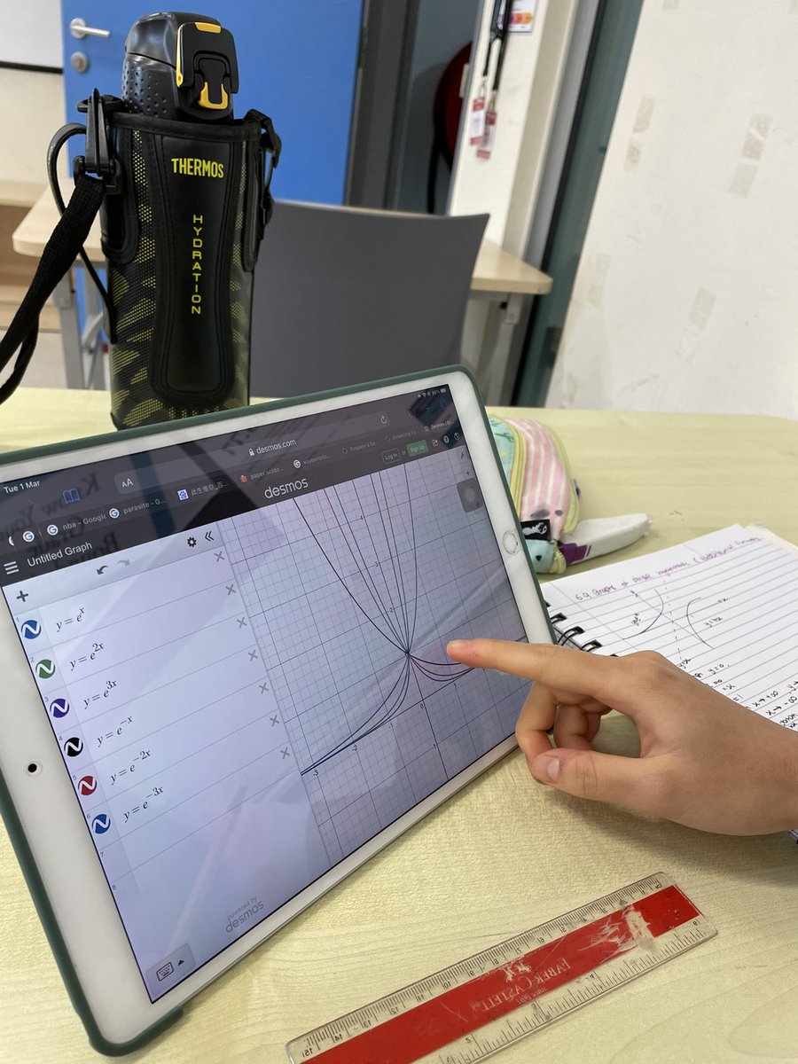 Year 10 Add Maths students were busy exploring the reflection, shifting, and stretching of exponential and logarithmic functions graphs in class today.  <a href="/HELPISKL/">HELP International School</a> <a href="/HISchoolMaths/">HISMaths</a> #HIS_learning
