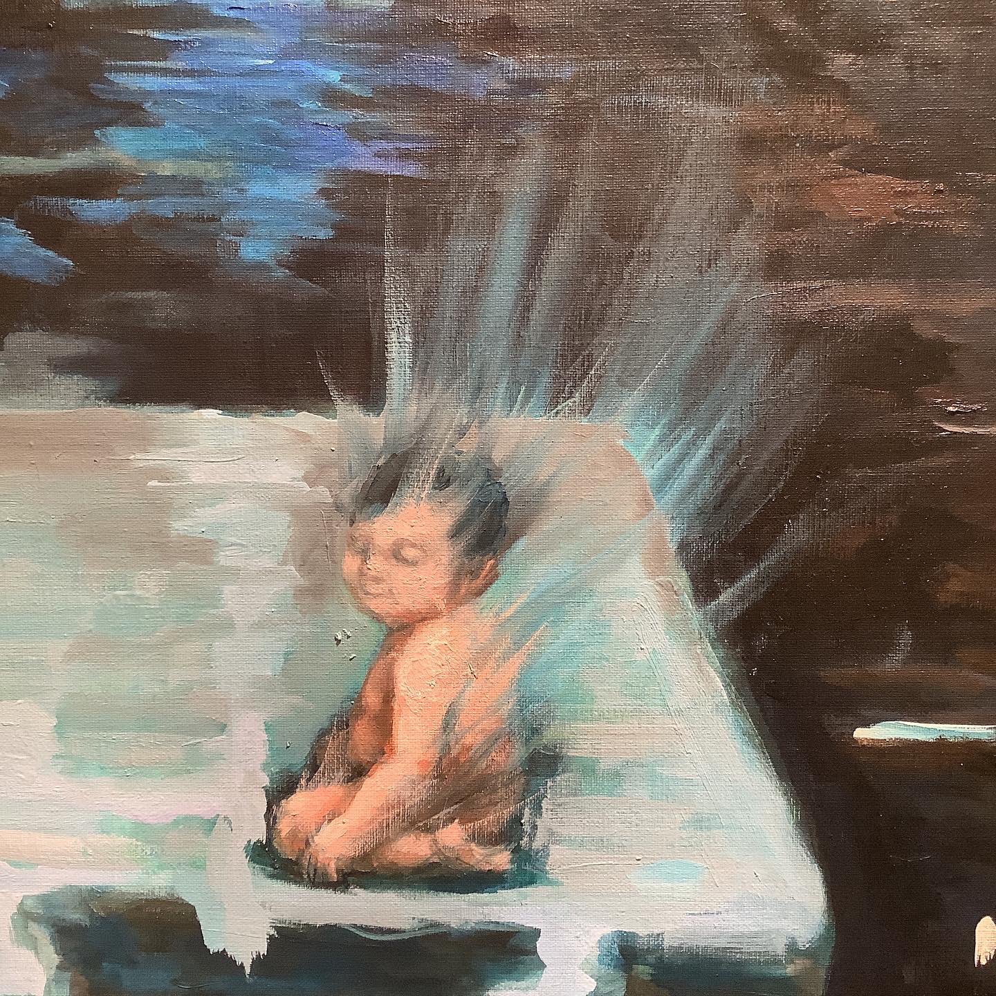 「真作」楠孝文「バイカル湖」風景画　油彩画　額装　サイン有り　F8号 真作」楠孝文「バイカル湖」風景画 油彩画 額装 サイン有り F8号 真