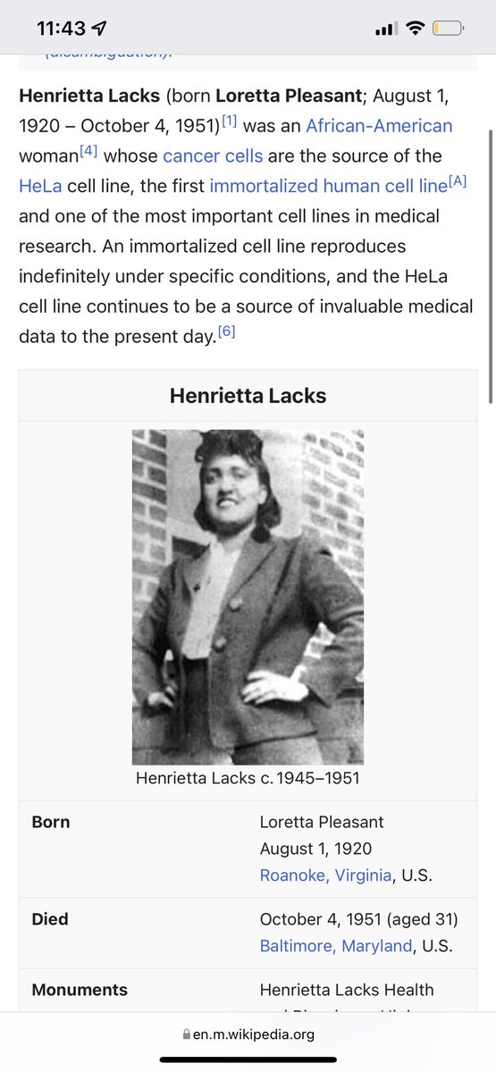 Her name 🤌🏾#HenriettaLacks Thank you for everything you have done and doing ❤️