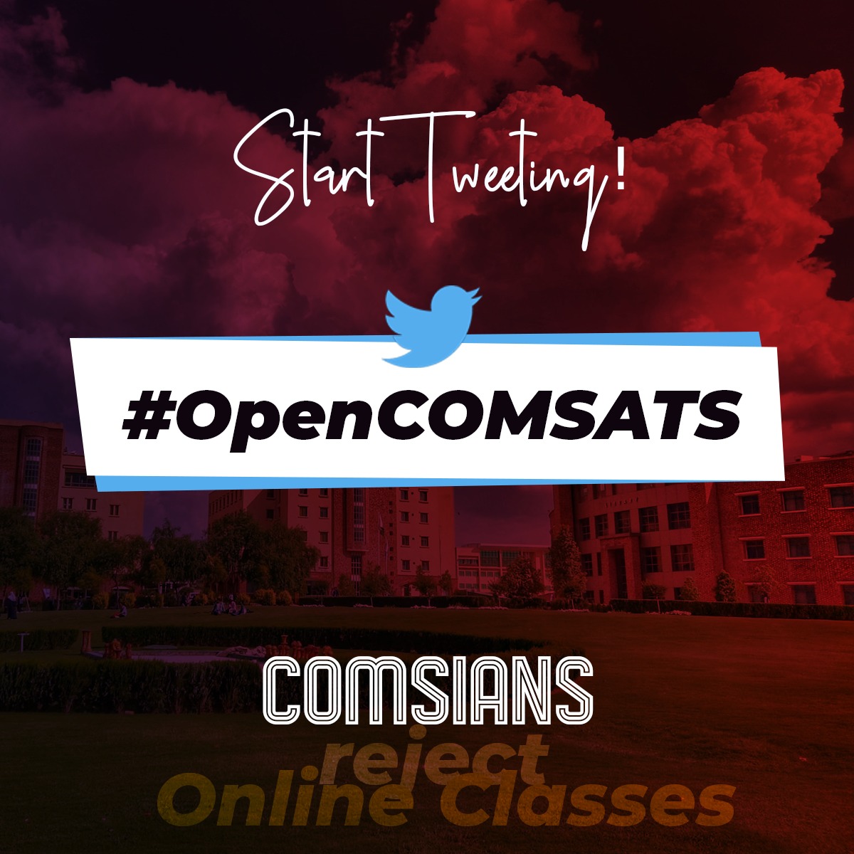 hanzlatariq76's tweet photo. Today, we will try our best to create a trend. The notification regarding tomorrow will be awaited today.
If online classes are to be held tomorrow, then another trend will be started at night and there will be a strike on campus tomorrow.
#OpenCOMSATS https://t.co/8TxhtJvhKX