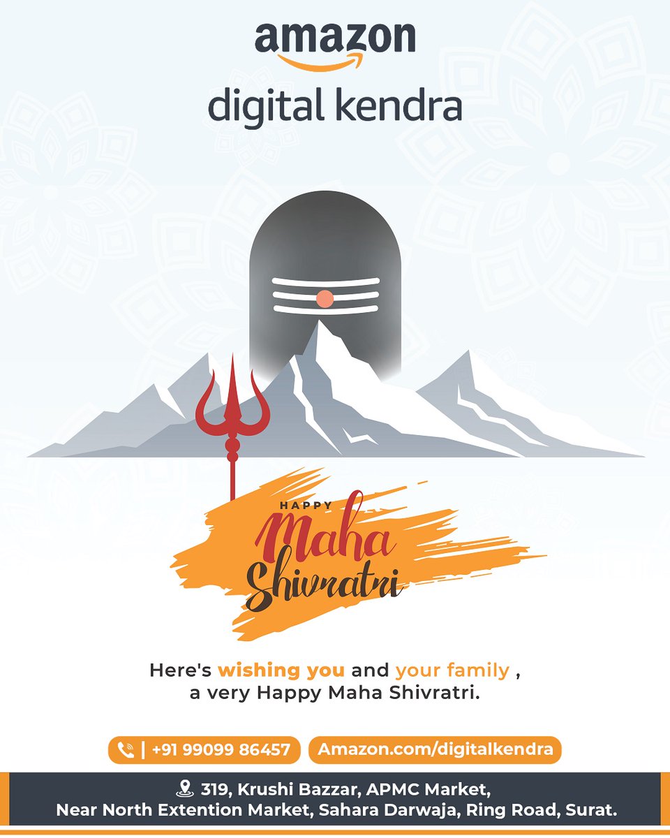 KendraAmazon's tweet photo. Let us come together to offer our prayers to Lord Shiva and seek his blessings for a happy life. Wishing a very Happy Maha Shivratri to all.

#mahadev #mahashivratri #mahashivratri2022 #harharmahadev #shiv #lord #blessings #blessedbeyondmeasure #amazondigitalkendra https://t.co/0UZoM0Txfx