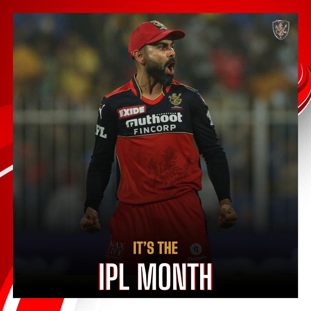RcbianOfficial's tweet photo. The month full of excitement starts today!
Keep ready to cheer your favorite team and favorite player as IPL Month kicks off 😍

And for sure, ESCN 🔥

#IPL #IPLMonth #IPL2022 #ViratKohli𓃵 #ViratKohli #ESCN #RCB #PlayBold #Mahashivratri #TATAIPL https://t.co/eR4XvwQE0m