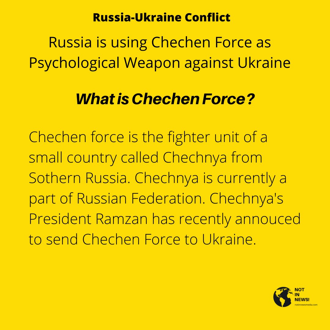 WindflowerTulip's tweet photo. What's Chechen Force? Why is it in news? Explained Here. 
.
.
.
#RussiaUkraine #UkraineRussiaWar #Ukraine #Russia https://t.co/j0bhK1BVCR
