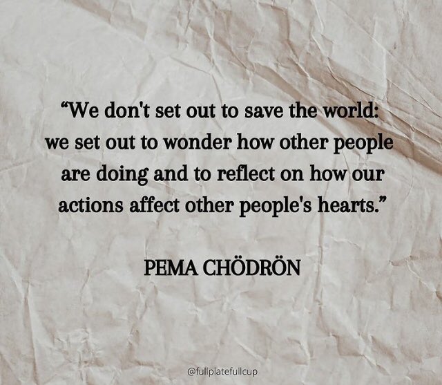 Good morning #pemachodron #smallacts #kindnessPays #welcomemarch