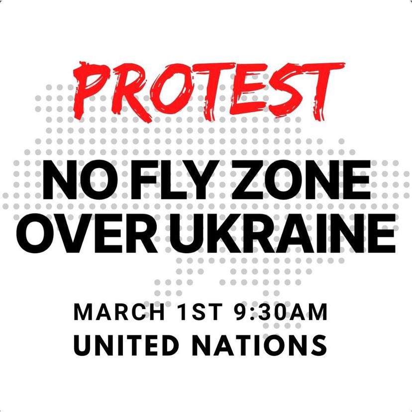 razomforukraine's tweet photo. Everybody join us for a HUGE unified rally for a No Fly Zone at the United Nations (46th St &amp; 1st Ave) at 9:30AM, where the General Assembly holds an emergency special session on Ukraine! #NoFlyZone #CloseTheSky #StopPutinNOW #NYC 

We must ALL be there!

Please share! https://t.co/CYuf1cKWsc