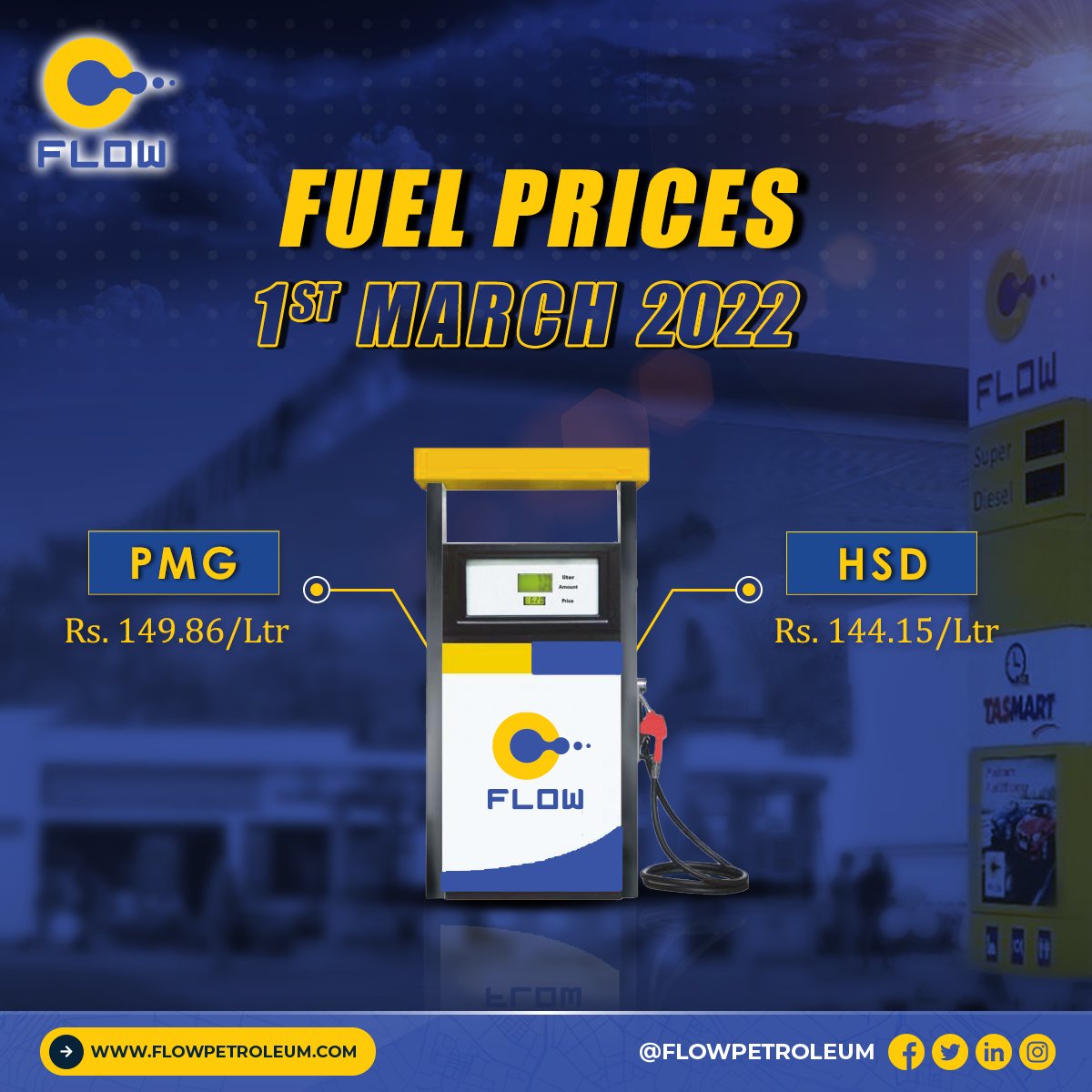 flow_pvt's tweet image. Following are the prices of petroleum products available at our retail outlets, taking effect as of March 1st 2022, with respect to the notification as issued by the Oil &amp;amp; Gas Regulatory Authority.

#flowpetroleum #fuelingthefuture #oilandenergy #priceupdate
