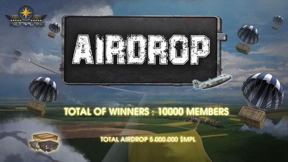 Metaplanesgame's tweet photo. TOTAL AIRDROP 🪂  5,000,000 MPL TOKENS FOR 10,000 LUCKY WINNERS]🎁🎁🔥 Check and Validate Your Entries 📍 Airdrop Rewards 🏆
 🏆 10000 Lucky Winners will receive 100 $MPL tokens each for joining.
#metaplanes   https://t.co/hH6uWahOjf https://t.co/flvRTBjLxv