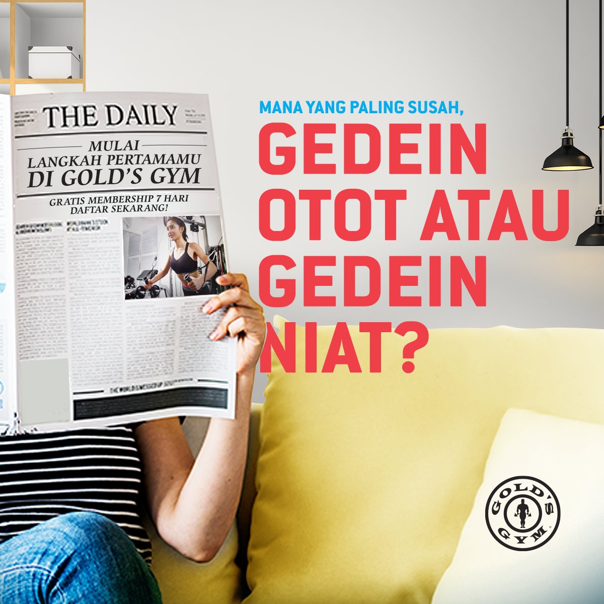 Halo Gold’s People!

Mengumpulkan niat memang selalu menjadi musuh utama bagi kita yang ingin melakukan sesuatu, seperti niat ingin rutin berolahraga. Bahkan bisa dibilang, ngegedein otot bisa lebih mudah daripada ngegedein niat hihihi

Kalau menurut Gold's People, gimana? 🤔