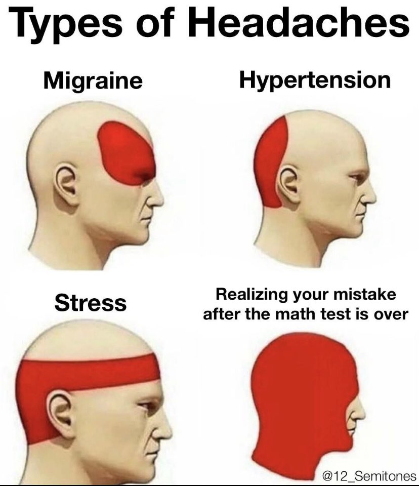 ehsmathclub's tweet photo. The worst pain #mathmememonday https://t.co/Poov0sxQ2D