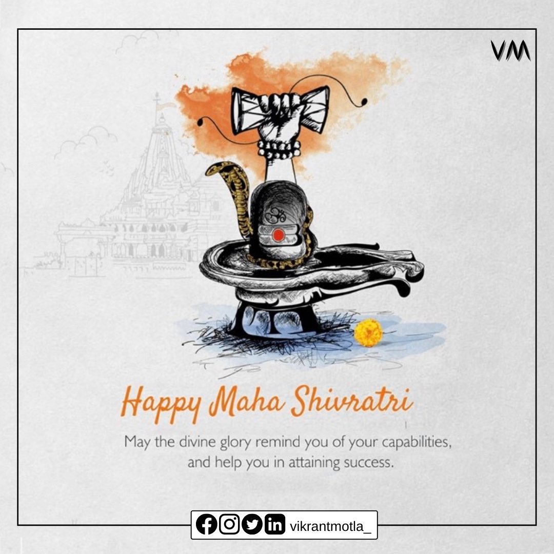 VikrantMotla_'s tweet photo. Wishing you all a Happy Mahashivratri!
#happymahashivratri #happymahashivratri2022 #mahashivratri2022 #shivratri #shivratri2022 #HarHarMahadev https://t.co/qMloIdweSt