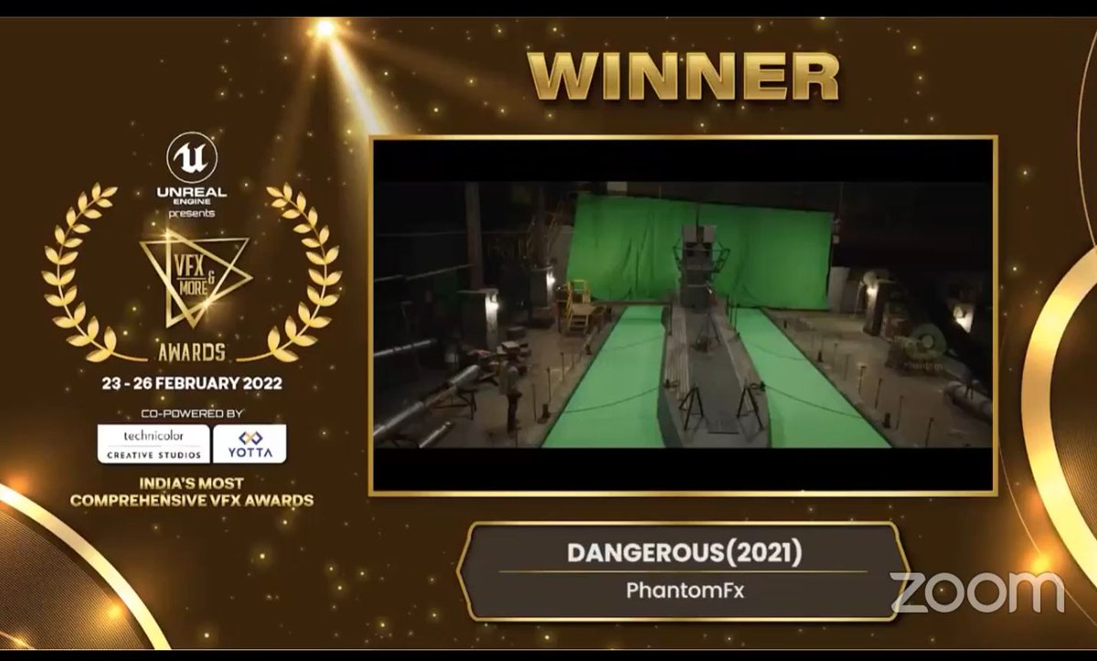 PHANTOMFXCSO's tweet image. #PhantomFX has won the &apos;Best VFX Shot&apos; Award at the VAM Summit &amp;amp; Awards, India&apos;s most comprehensive VFX awards by 
@AnimationXpress
 India. 

 &apos;Best VFX Shot&apos; in the category Film/Movies for &apos;Dangerous&apos; 2021.  
vimeo.com/667708642

#VAMawards2022 #dangerous2021 #bestVFXshot