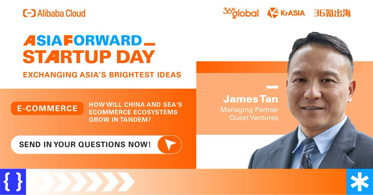 What parallels do the e-commerce industry in China and Southeast Asia share? James Tan (<a href="/SGJames/">James Tan</a>) from <a href="/QuestVentures01/">Quest Ventures</a> will be answering questions on the subject at the upcoming AsiaForward Startup Day!

Send in your questions here: forms.gle/PZNVGvXp9nRC37…