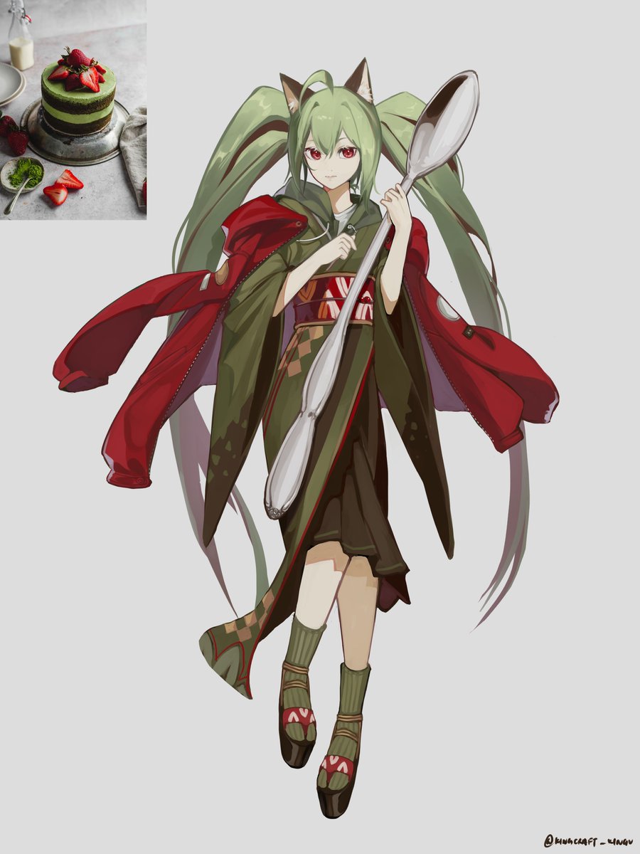 Character concept: Matcha Cake