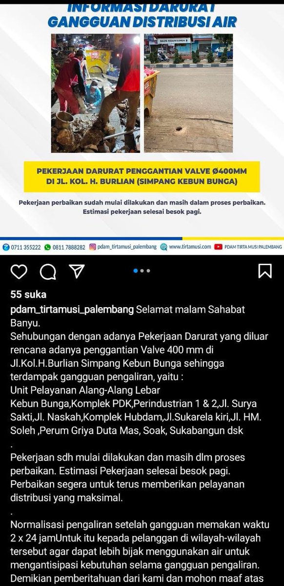 Perasaan buln jan dan feb PDAM sdh sering kali perbaikan ..kami sngt dirugikan apalgi dikomp kami Naskah.. bnyk anak bayi perlu air tuk nyuci..punya tedmon boro" naik..bak aja sukur naik sekeramik...