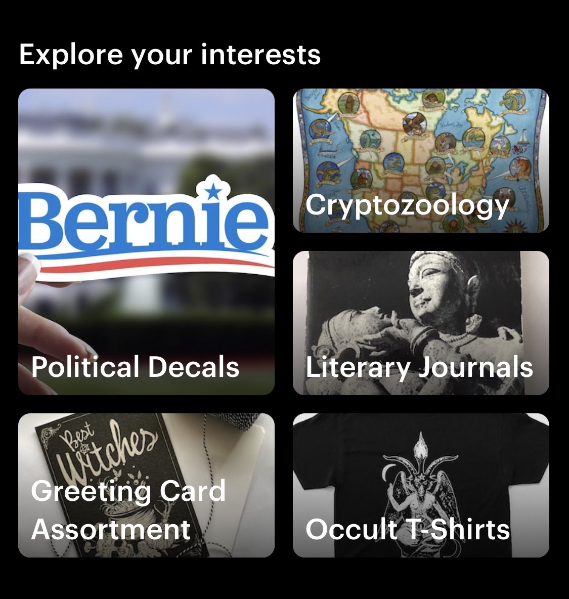quartenie's tweet photo. obsessed with the etsy algorithm’s take on me https://t.co/qJ6xQw18u5