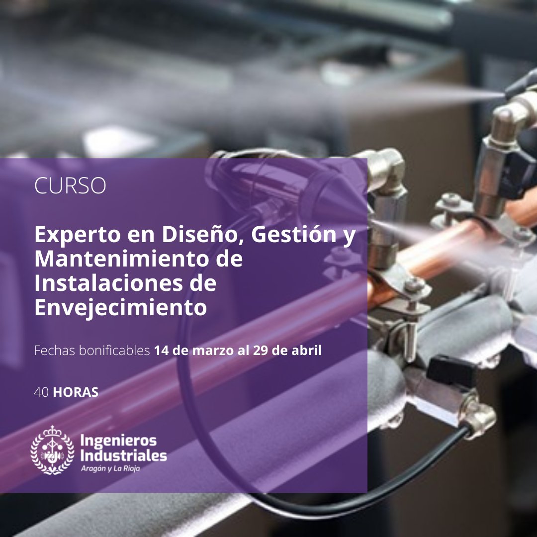 ¡Hazte experto en...! 
👉Diseño, Gestión y Mantenimiento de Instalaciones de Envejecimiento
⏰40 h.
🗓️Bonificable del 14/MAR al 29/ABR
asociir.org/formacion/inst…
#agroindustria #vitivinicola