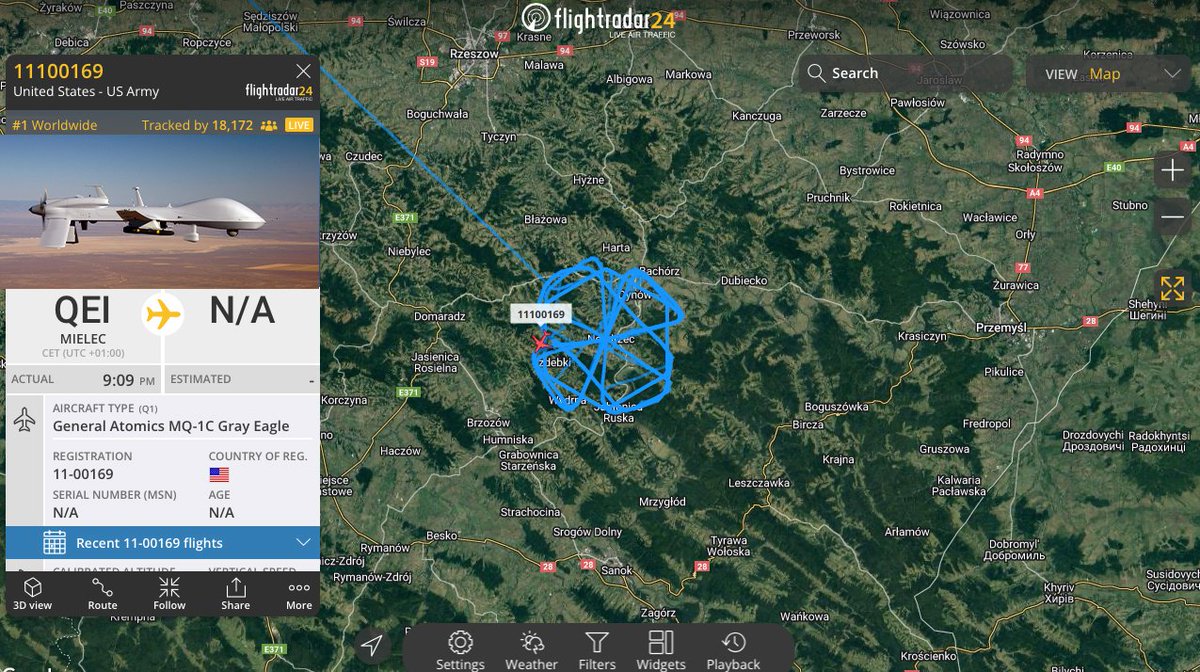 Over Poland Now - US MQ-1C Gray Eagle Drone Near Ukraines Border -#Ukraine