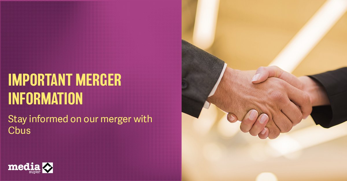 We’re getting closer to completing our merger with Cbus on 9 April. 📆

We’ve sent you important merger info, so make sure you check your emails or mailbox (depending on your preferences) for these notices. 

Keep up to date via the Merger Hub -&gt; bit.ly/MergerHub