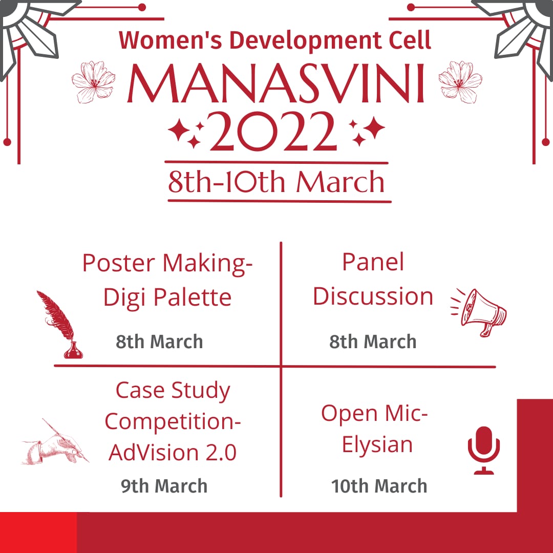 WDC_SIMSR's tweet photo. We are excited to roll out our flagship event Manasvini 2022. 

This year's theme is "Women in Leadership: Achieving an equal future in a COVID-19 world". 

It's a 3-day event from 8th March to 10th March 2022. 

#wdc #leadership #manasvini #d2c #event #InternationalWomensDay https://t.co/GDtkrHZy3x