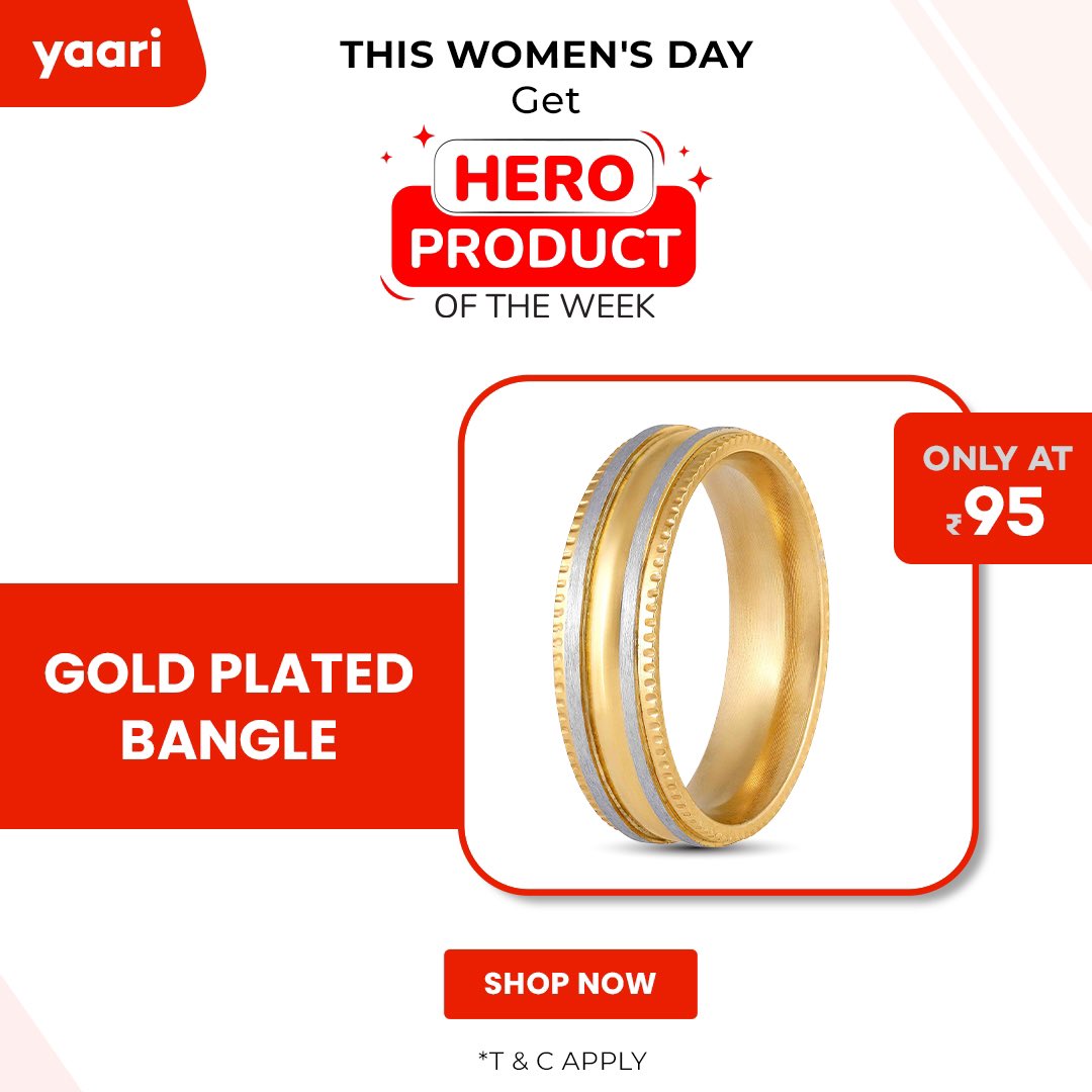 All that glitters is Gold!

Hurry up, Go for Gold before all of it is sold.

Link: bit.ly/3bCkavt

#Yaari #YaariApp #HeroProduct #bestseller #WomensJewellery #womensday #goldplated #goldplatedjewellery #ShopNow