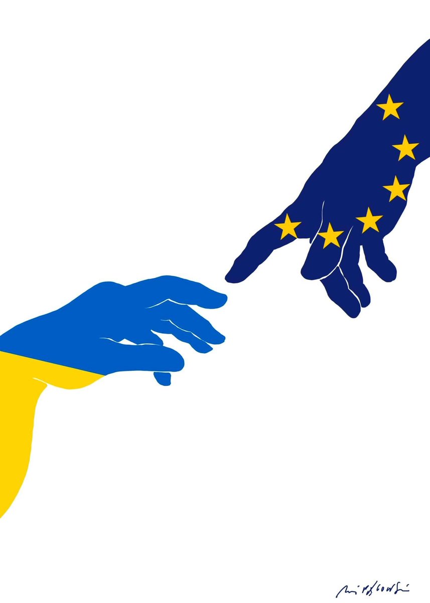 MichalSzczerba's tweet photo. Слава Україні! 🇺🇦🇪🇺 (poster of Andrzej Pągowski🇵🇱) #UkraineinEuropeanUnion #UkraineInEUNow https://t.co/e5UhhjcxUs