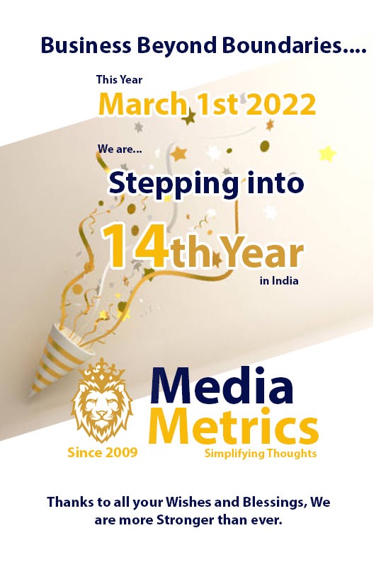 sathishsampath's tweet image. March 1st - The Day MediaMetrics started its operation in India in 2009.  This year we are stepping into our 14th year.

Thanks to all your wishes and blessings.  
Thanks to all Stakeholders.
