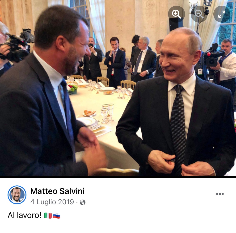 nonleggerlo's tweet image. “Cos’ha in mente #Putin? Guardi, io l’ho incontrato una sola volta nel 2014, non ho una frequentazione…”, “guardi, io l’ho visto una volta sola, sette-otto anni fa”

— #Salvini a @Mezzorainpiu

FALSO,

come riporta @PagellaPolitica: pagellapolitica.it/blog/show/1452…