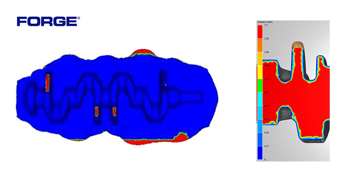 💡 Predict #underfill areas of your forged parts is easy with FORGE® software!
📷 Forged crankshaft with underfill defects. Simulation (left) and cutting plane (right). Areas in red indicate underfill.
👉 hubs.ly/Q014RMCF0

#Transvalor #ZeroDefects #ForgingDefects #FORGE