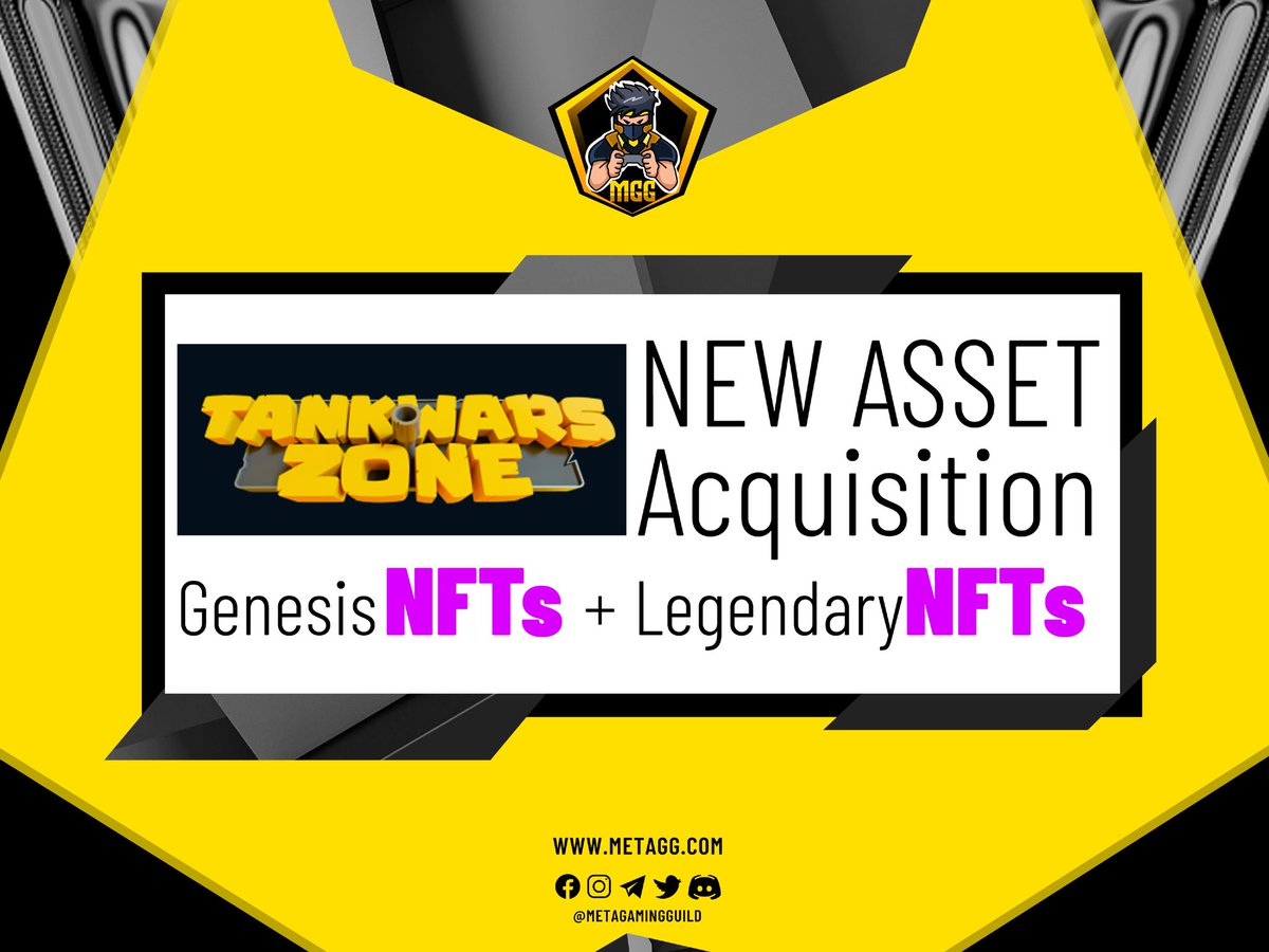 📣New Assets Acquisition Alert!

🚀The opportunity to own #GenesisNFTs in <a href="/TankWarsZone/">Tankwars.zone</a> has arrived! Our #guild is also lucky to acquire #LegendaryNFTs from our good #partner 😉👏🏻✨

🚀To date, #MGG now has over 4k+ #NFTs in the #Treasury 😵😲🤩

🌐 tankwars.zone