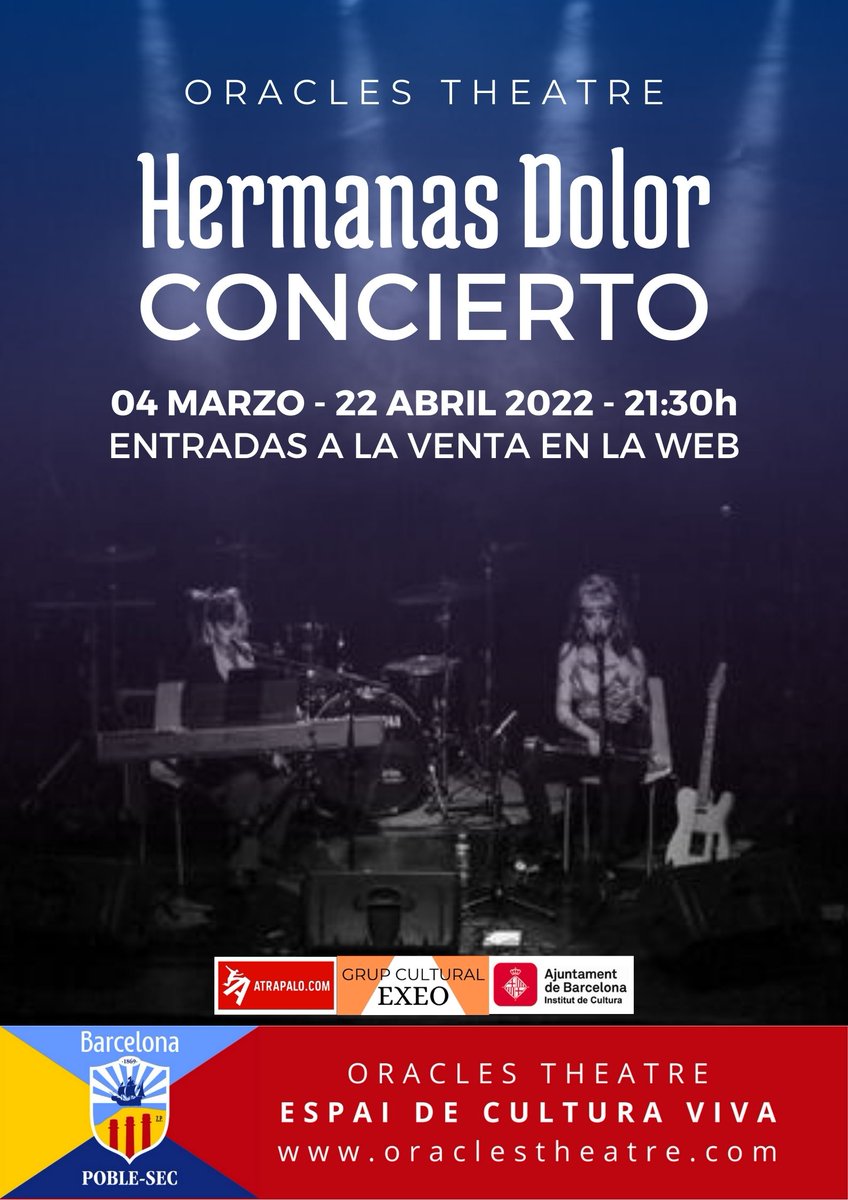 OraclesTheatre's tweet photo. CARTELERA - Del 1 al 15 MARZO - https://t.co/0XHY6Fe7ee Flamenco de Cerca cada jueves a las 21h; Las Hermanas del Dolor en Concierto; ultimos pases de Pinocchio; el estreno de Els Sordids y El Coronel Corb y el Open Mic del 11 MARZO... y mucho más en la NAVE ONIRICA del PARALEL https://t.co/e01poCnPHs