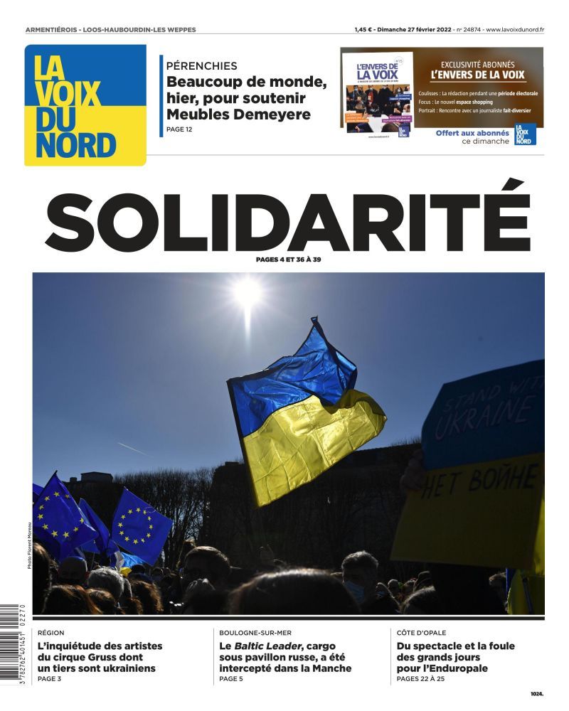 SyllabusMedia's tweet photo. 🇺🇦"À @lavoixdunord , journal issu d'un réseau de #résistance, et dont les fondateurs ont payé le prix de leur engagement, nous croyons à l'action et à la force des symboles. Ce changement provisoire de nos couleurs en Une du journal en est un"🇺🇦
👉 https://t.co/QZ4NkkyyRa https://t.co/FlXyhGZxlJ