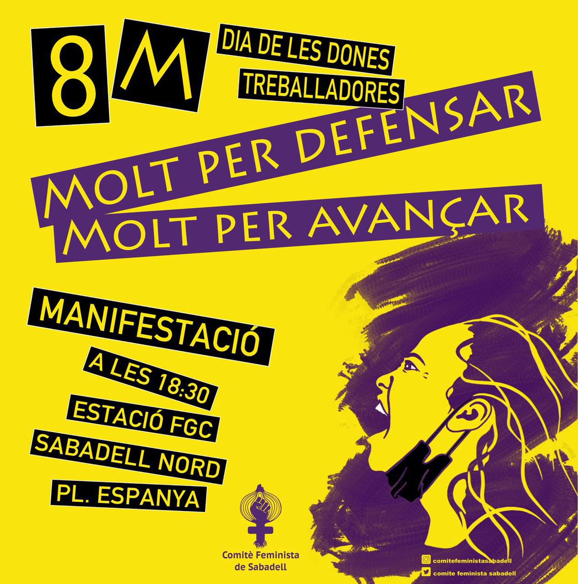 [📍 Plaça Espanya. 
🕡18:30h.

📣Aquest #8M tornem a sortim al carrer perquè tenim molt per defensar. I perquè, encara, tenim molt per avançar.