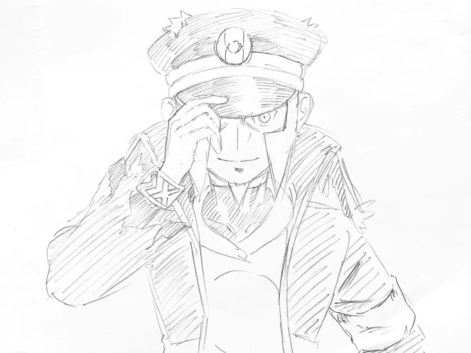 写真屋さんでのノボリさんの笑顔やばくないですかというらくがき
ほぼ模写 