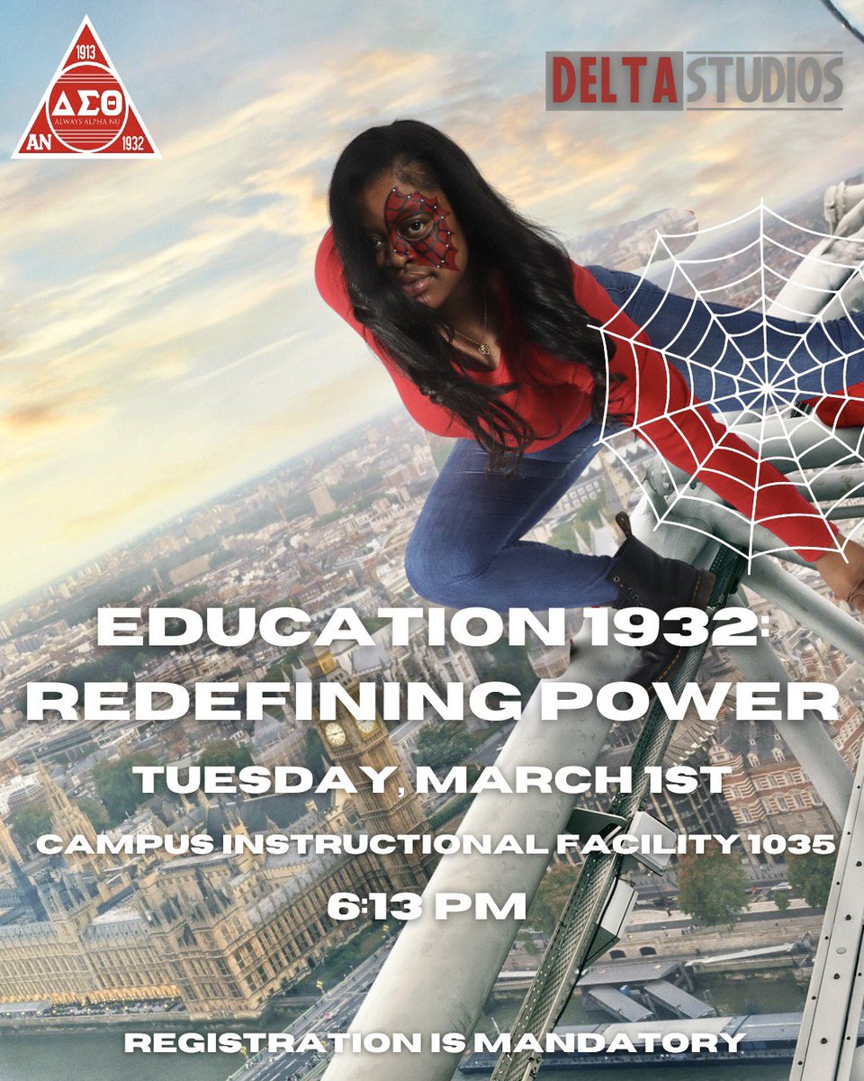 AlwaysANu_DST's tweet photo. Join the women of the Alpha Nu Chapter of Delta Sigma Theta Sorority, Inc. for our third program “Education 1932: ReDefining Power” at 6:13 pm at the Campus Instructional Facility 1035. Registration link in bio. Come ready to learn and reflect! https://t.co/eE0es2a9eo