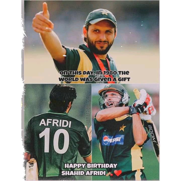 Happy birthday    Legend Shahid Afridi. You are all time legend   
