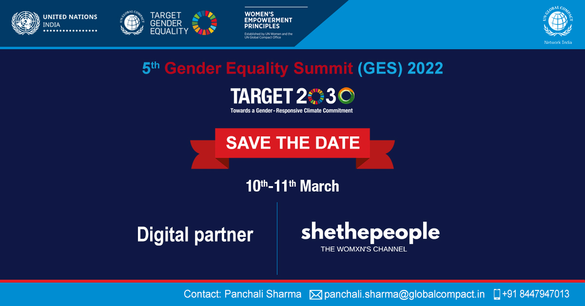 GCNIndia's tweet image. We are pleased to announce  that @SheThePeople is the #DigitalMediaPartner for the @GCNIndia &apos;s #5thGenderEqualitySummit

Theme:  #Target2030: Towards a Gender-Responsive Climate Commitment

Register Now: bit.ly/GESMar22

#GES2022 #GCNI4Women