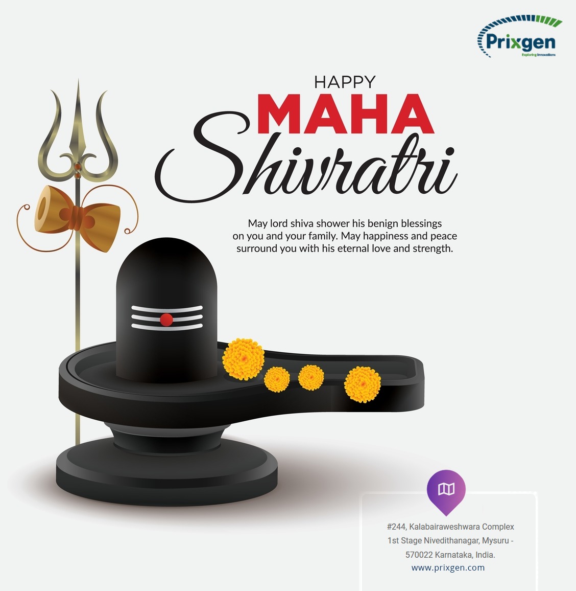 prixgentech's tweet photo. May the divine energies of Lord Shiva are always there to bring positivity in your life. Wishing a blessed and beautiful Maha Shivratri from Prixgen Family. https://t.co/1YVkVHpREC