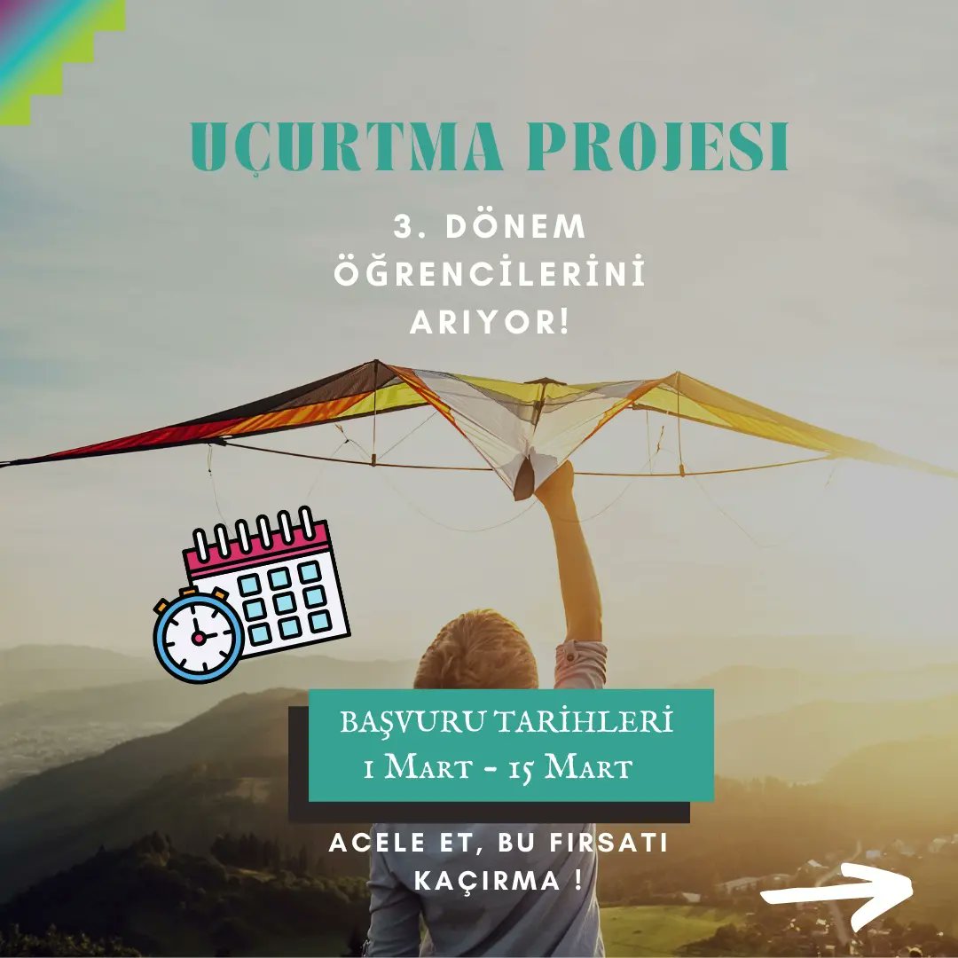 UcurtmaProjesi's tweet photo. Uçurtma’dan herkese selamlar 🪁
3.Dönem başvurularımız açıldı!!🥳Başvuru şartları da çok kolay😇 18 yaşından büyük ve öğrenciysen, adımları takip ederek kendi Bilira hesabını oluştur ve seçilecek 13 öğrencimizden biri olma şansını yakala🏃🏻‍♀️
Başvuru linki: https://t.co/zYVfLcnKBM https://t.co/ZaGE3DGYcZ
