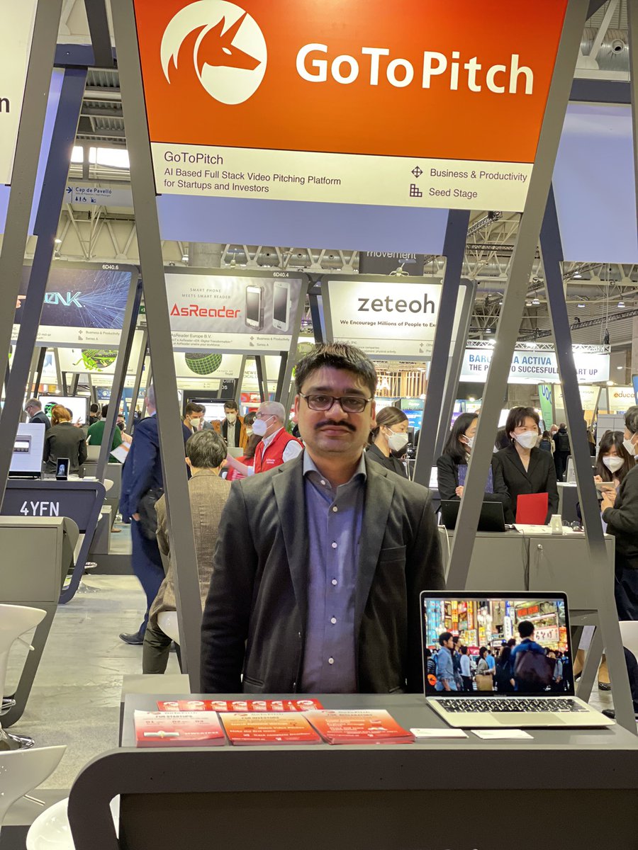 GoToPitch's tweet photo. GoToPitch at #mwcbarcelona2022!

@Tyagi_CEO  
#startupecosystem #investor #spain #japan #india #4yfn22 https://t.co/RMEYFsjlqF